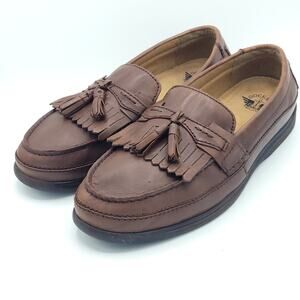 Dockers Brown Leather Kiltie Tassel Moc Toe Casual Loafer men's size 10w wide